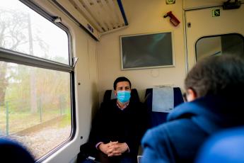 Deslocação no comboio que liga o Bombarral às Caldas da Rainha