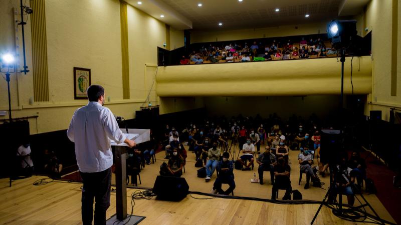 Comício com jovens apoiantes da candidatura, Seixal