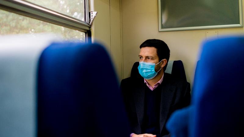 Deslocação no comboio que liga o Bombarral às Caldas da Rainha