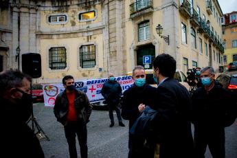 Vigília do sector do táxi, Lisboa, em frente ao Ministério do Ambiente e da Ação Climática