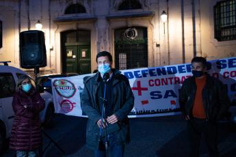 Vigília do sector do táxi, Lisboa, em frente ao Ministério do Ambiente e da Ação Climática