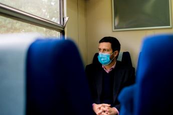 Deslocação no comboio que liga o Bombarral às Caldas da Rainha