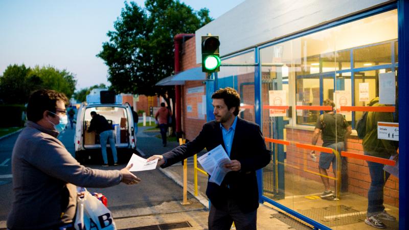 Contacto com trabalhadores da Tyco, Évora