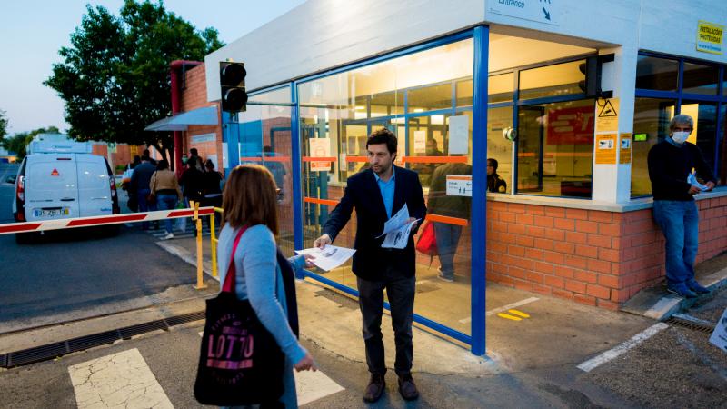 Contacto com trabalhadores da Tyco, Évora