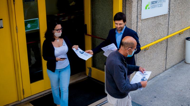 Contacto com trabalhadores Call Center da Fidelidade, Évora