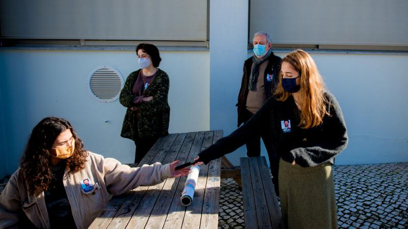 Contacto com trabalhadores da educação, Escola António Arroio, Lisboa