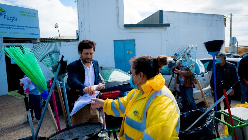 Contacto com os trabalhadores da FAGAR, empresa municipal de águas e resíduos de Faro, Horta da Areia