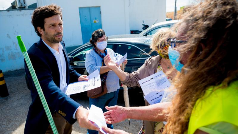 Contacto com os trabalhadores da FAGAR, empresa municipal de águas e resíduos de Faro, Horta da Areia