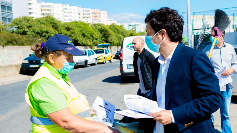 Contacto com os trabalhadores da FAGAR, empresa municipal de águas e resíduos de Faro, Horta da Areia