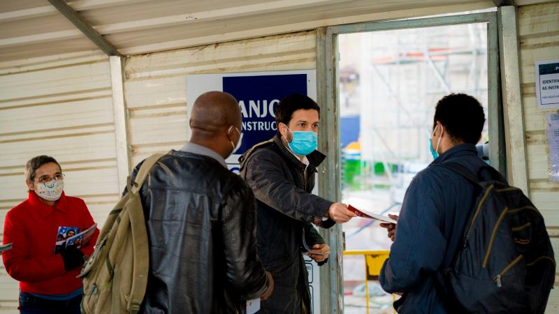 Contacto com trabalhadores da construção civil, Lisboa