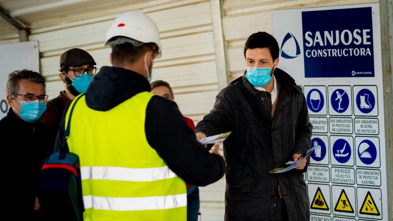 Contacto com trabalhadores da construção civil, Lisboa