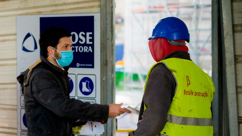 Contacto com trabalhadores da construção civil, Lisboa