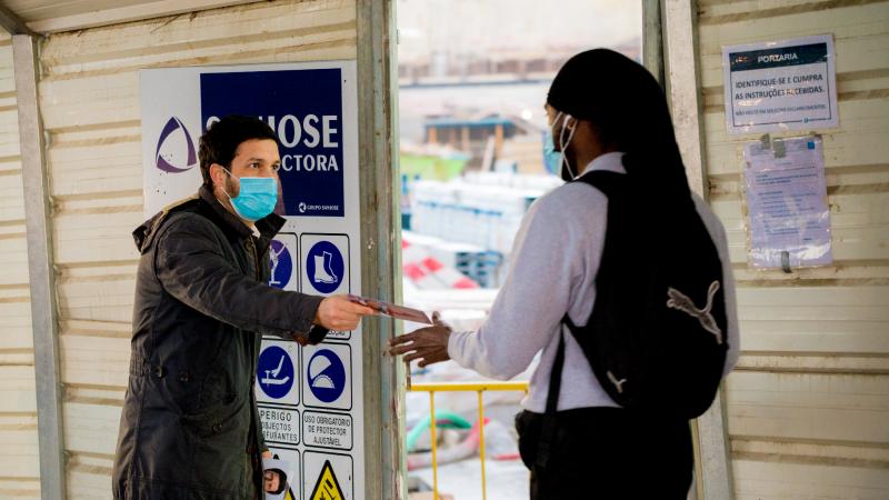 Contacto com trabalhadores da construção civil, Lisboa