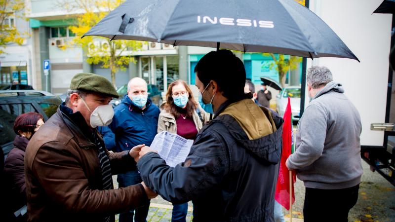 Manifestação dos trabalhadores da restauração, hotelaria e similares em frente ao Ministério do Trabalho, Lisboa