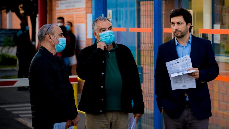 Contacto com trabalhadores da Tyco, Évora