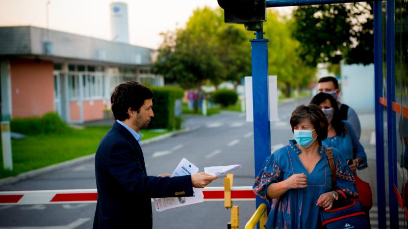 Contacto com trabalhadores da Tyco, Évora