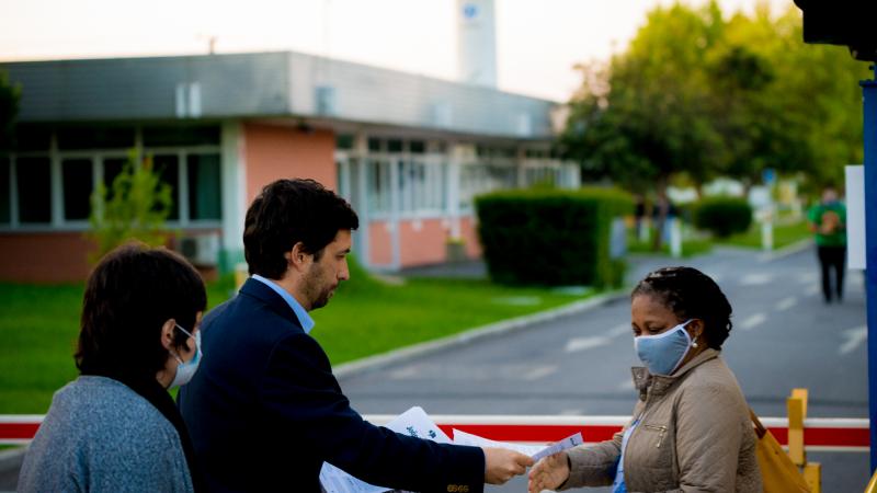 Contacto com trabalhadores da Tyco, Évora